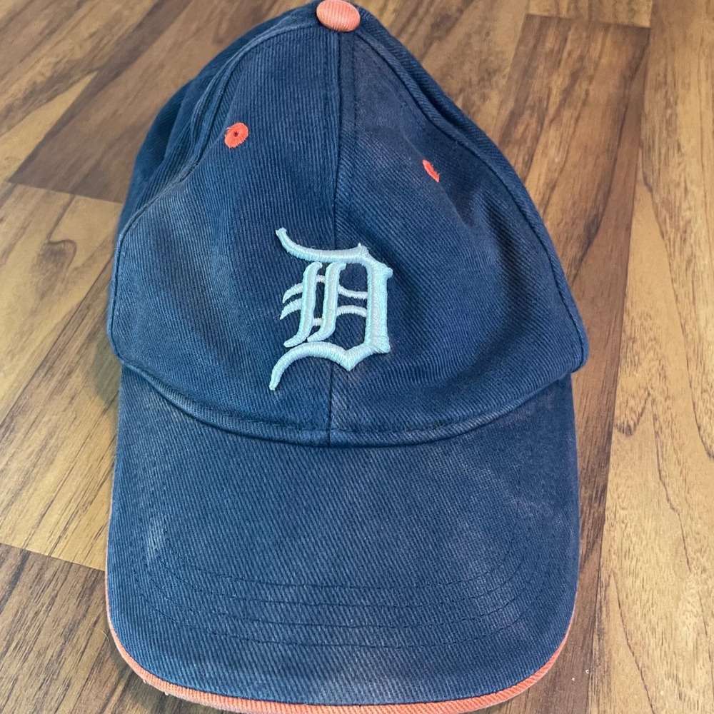 Fan Favorite Detroit Tigers Hat Kids Navy Blue Orange Adjustable Baseball Cap